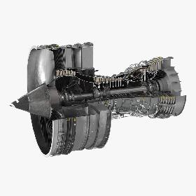 Turbofan Aircraft Engine Sectioned